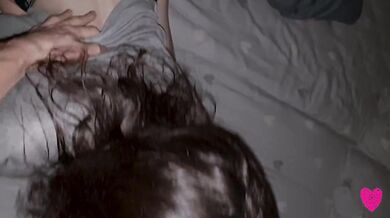 Woke up from the rustle downstairs: blowjob under the covers, ending with penetration