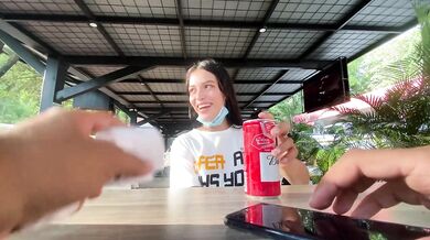 I love the reaction of my girlfriend using her toy in public // lovense lush control