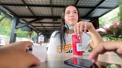 I love the reaction of my girlfriend using her toy in public // lovense lush control