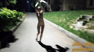 Naked walks in the city at night. Full version. In pantyhose and without. Many witnesses.