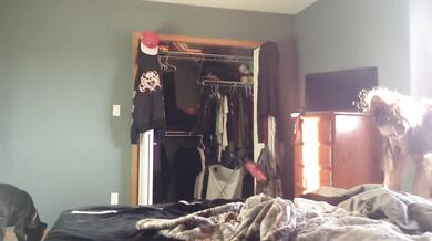 Roommate getting dressed for school!