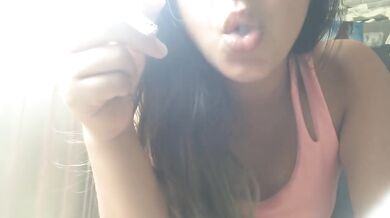 First Cigarette of the Day -- MissDeeNicotine Crushes Her Cigarette
