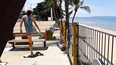 PUSSY Flashing n Outdoor Exercising at Public SPORT GROUND