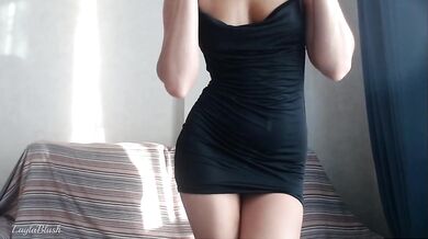 Petite Tanned Girl Dreams of Big Hard Dick and Masturbating with her Fingers