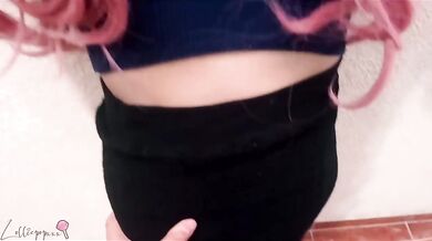 He cums on her panties before the christmas party starts
