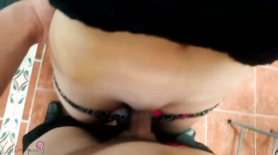 He cums on her panties before the christmas party starts