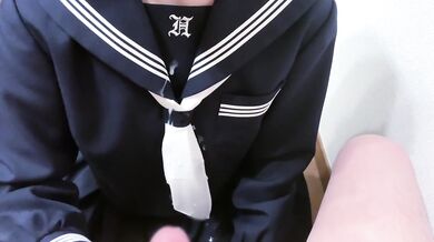cum onto sailor school uniform