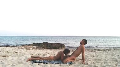 Exposed Sexy Couple at the beach, sex in public