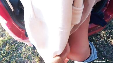 Extremely Hot Public Sex in the Car! With Beautiful Tinder Babe!OMG!! I Cum Twice! Lots of Cum!
