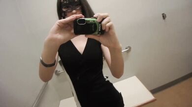 Horny teen having fun in dressing room preview