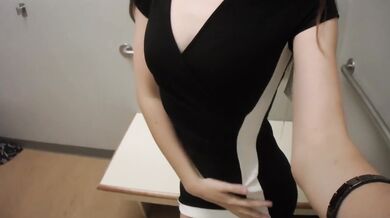 Horny teen having fun in dressing room preview