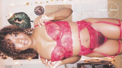 RED HOT Lingerie Try On Haul Ebony Babe w/ Brown Perky Tits
