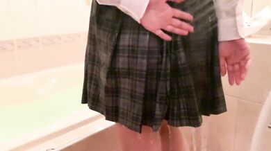 schoolgirl uniform wetlook