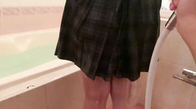 schoolgirl uniform wetlook