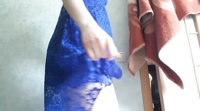 girl in a dress pissing