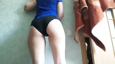 girl in a dress pissing