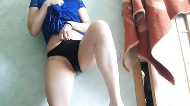 girl in a dress pissing