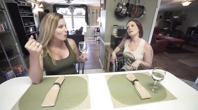 Horny Cheating Blonde & Redhead MILF's Naked Pizza Challenge Dare Part 1