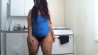 Smoking Big Black Nipples Ebony Phat Ass BBW Kitchen Play - Cami Creams