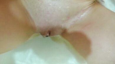 Underwater masturbating in bathroom