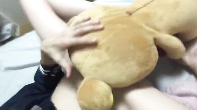 Mi my teddy bear. I fuck with my teddy bear until I cum