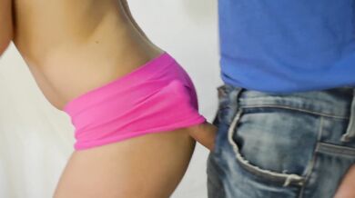 Huge cumshot due to ass grinding panty job and cum in my panties