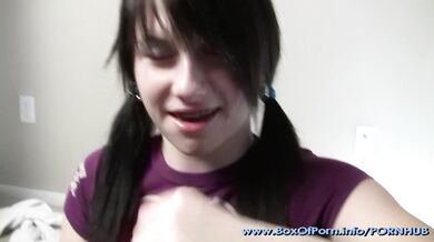 Braces Wearing Teenager Melody Jerks Off An Older Man!
