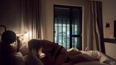 Hotel Window Cowgirl - Real Blonde MILF Rides Hard With Strangers Walking Past!