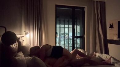 Hotel Window Cowgirl - Real Blonde MILF Rides Hard With Strangers Walking Past!