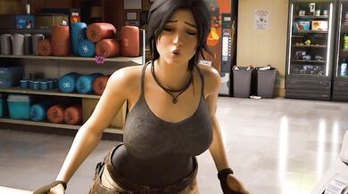 Hentai Anime Lara Croft Deepthroats Huge Cock for Supplies - Tomb Raider Cartoon Porn