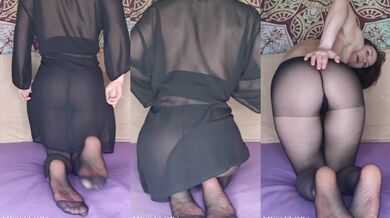 Femdom Nylon Legs and Ass Tease