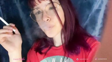 RED HEAD SMOKES A CIGARETTE AND GIVES A BLOWJOB #3 - SMOKING FETISH NYNPHE
