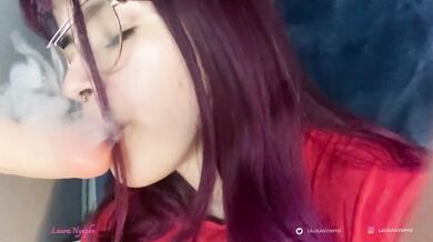 RED HEAD SMOKES A CIGARETTE AND GIVES A BLOWJOB #3 - SMOKING FETISH NYNPHE