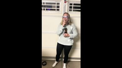 Mel Luvs Smoking in the garage. PAWG MILF in yoga pants LUVS to smoke.