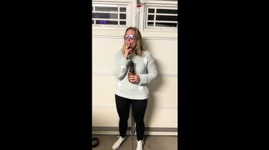 Mel Luvs Smoking in the garage. PAWG MILF in yoga pants LUVS to smoke.
