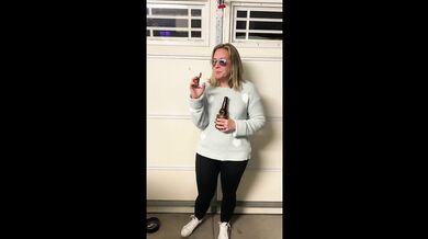 Mel Luvs Smoking in the garage. PAWG MILF in yoga pants LUVS to smoke.