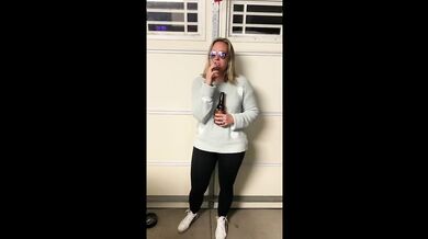 Mel Luvs Smoking in the garage. PAWG MILF in yoga pants LUVS to smoke.