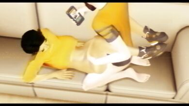 Big ebony ass banged by big white cock