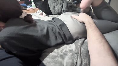 playing with cute redheads feet during blowjob POV