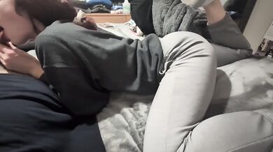 playing with cute redheads feet during blowjob POV