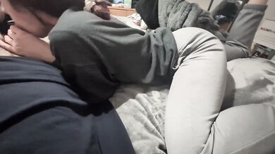 playing with cute redheads feet during blowjob POV