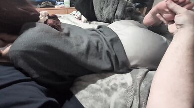 playing with cute redheads feet during blowjob POV