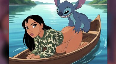 Nani Lilo and Stitch Hentai Happy Women's Day Nani De Quatro Anal Sex in Canoe with Adult Stitch Nani Lilo and Stitch Women's Day Tanned Beauty Canoa