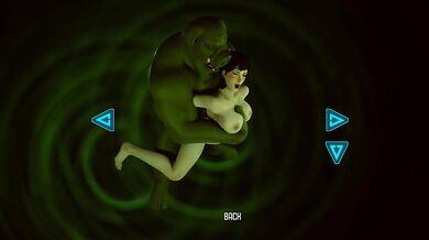 An ogre with a huge cock penetrates a shy girl's virgin pussy. 3D Hentai Game