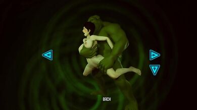 An ogre with a huge cock penetrates a shy girl's virgin pussy. 3D Hentai Game