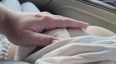 Sensitive Big Boobs Stepsis allows me Touch Her in the Car