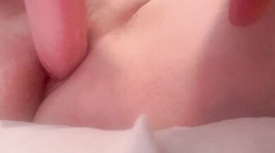 Horny girl pleases pussy and ass at home alone