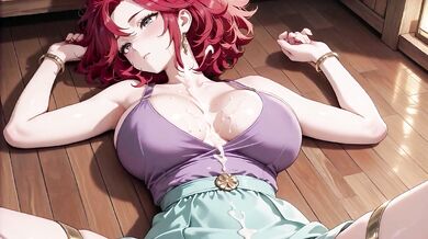 Red Hair Purple Lingerie Big Tits Supermarket Filled Until Ahegao Collapse