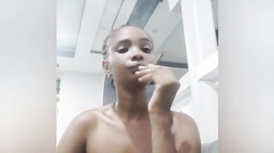Village babe first time smoking