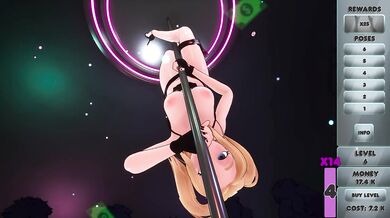 A shy girl from the street performed a slow striptease, showing her vagina and large breasts to a crowd of people